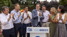 El expresidente del Gobierno, Mariano Rajoy, durante su intervención en el acto del PP en Ávila este martes.