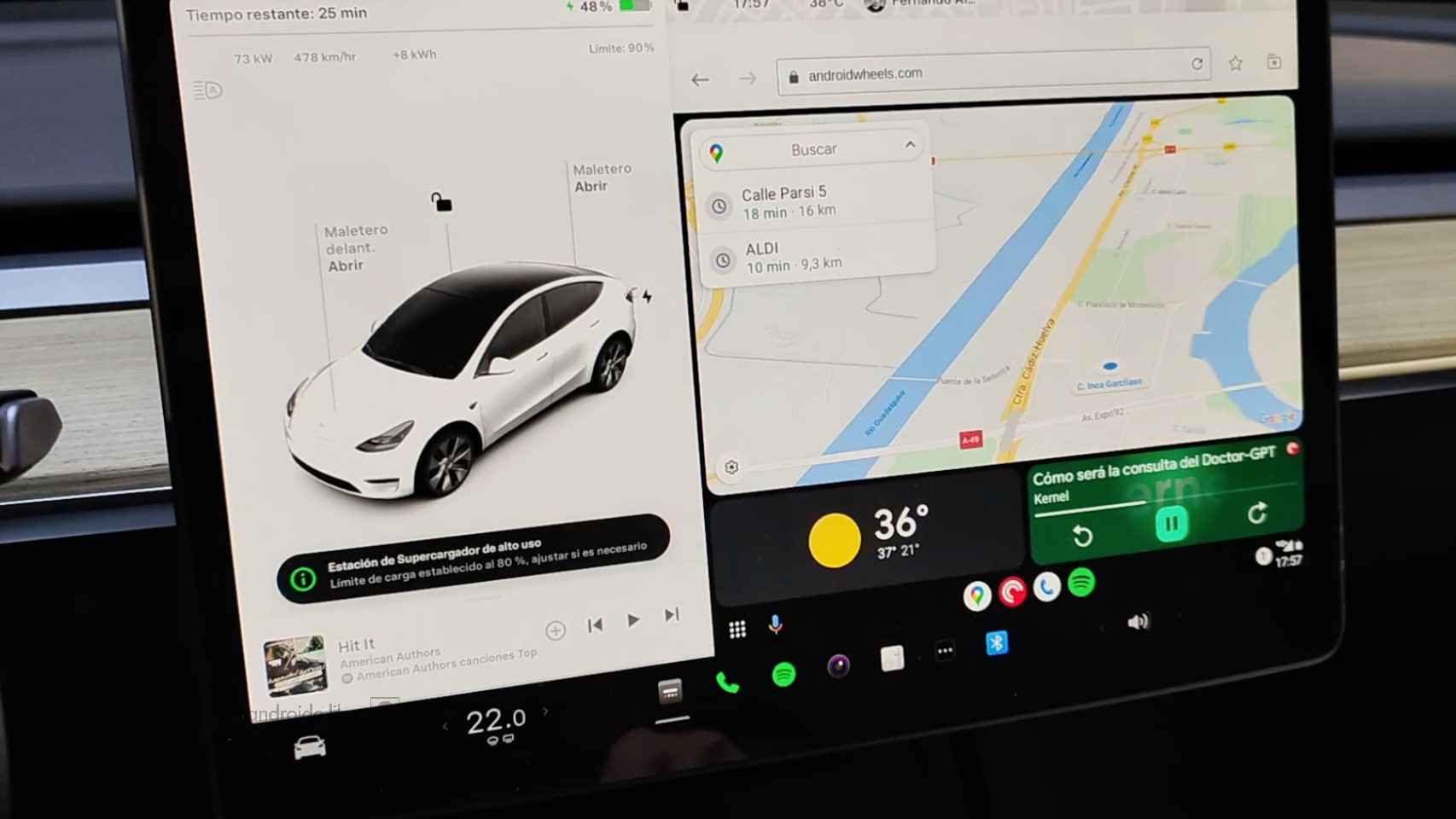 Android Auto en un Tesla