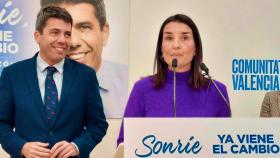 Carlos Mazón, junto a Ruth Merino en la sede del PP. EE