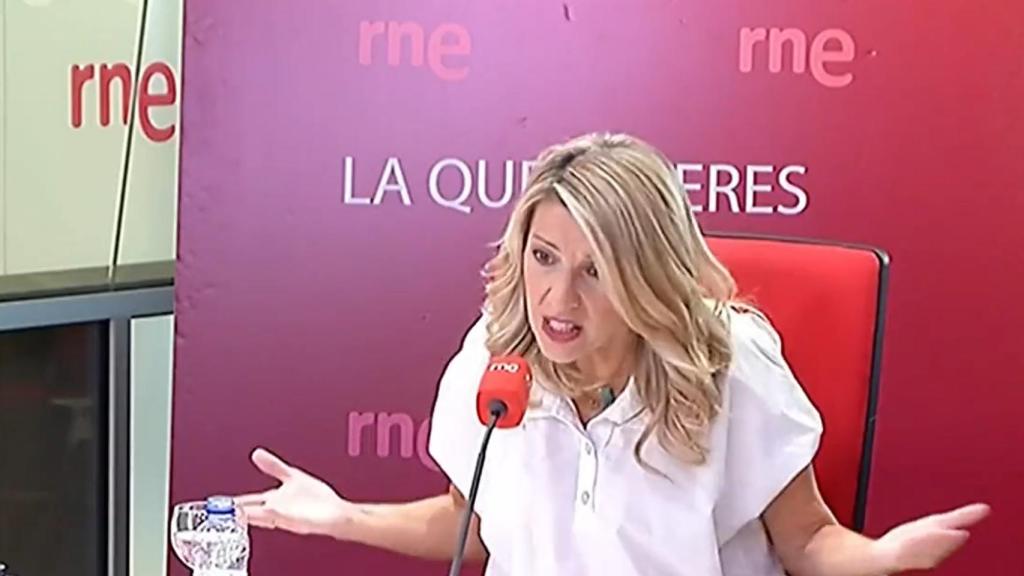 La candidata de Sumar y vicepresidenta segunda del Gobierno, Yolanda Díaz, en RNE.