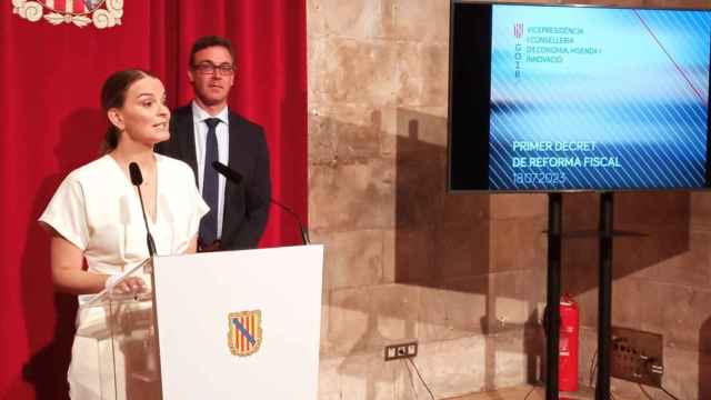 La presidenta del Govern, Marga Prohens, y el portavoz del Ejecutivo, Antoni Costa