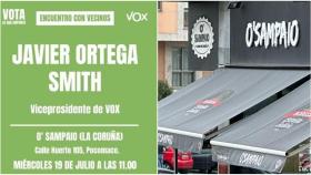Polémica en redes por un falso anuncio de un mitin de Vox en un bar de A Coruña