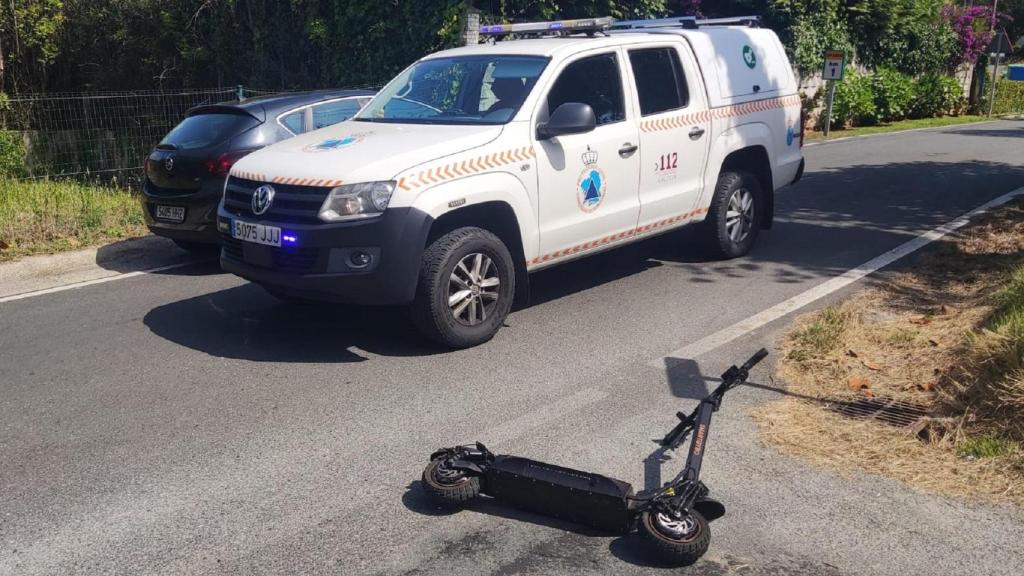 Accidente entre un patinete eléctrico y un coche en Bergondo.
