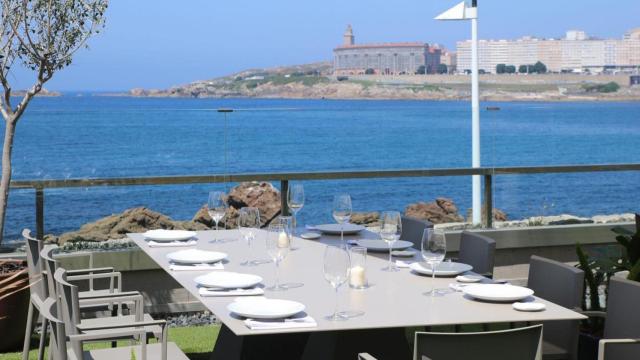 Terraza con vistas al mar en A Coruña