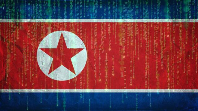 Fotomontaje con fotografías de la bandera de Corea del Norte.