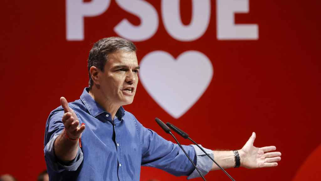 El presidente del Gobierno, Pedro Sánchez, en un mitin del PSOE hace una semana en Valencia.