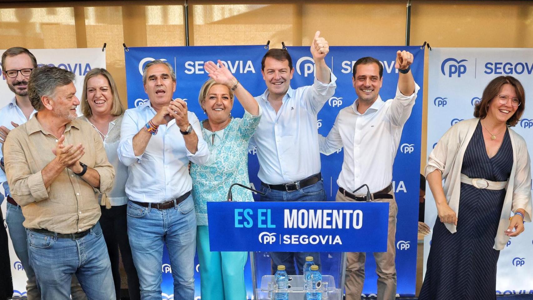 Alfonso Fernández Mañueco en el acto central del PP en Segovia