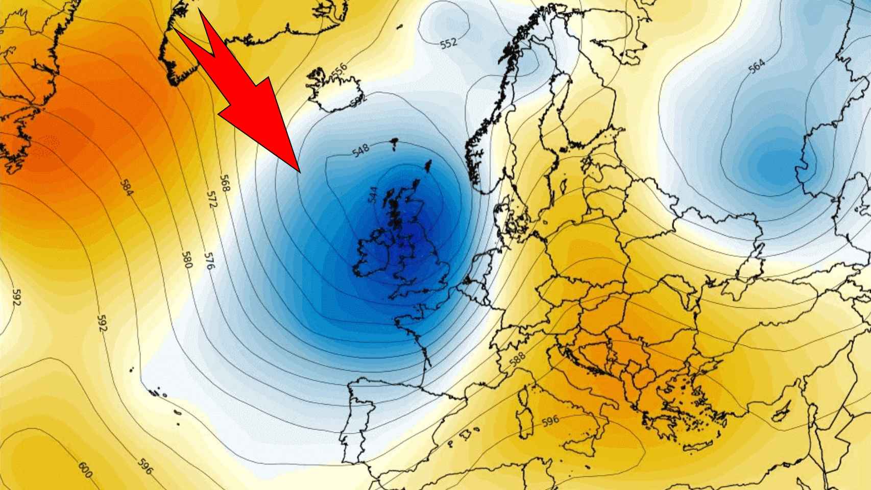 Las bajas presiones que se acercarán a España en la víspera del 23-J. Severe-Weather.eu.