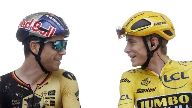 Wout van Aert y Jonas Vingegaard, en el Tour de Francia