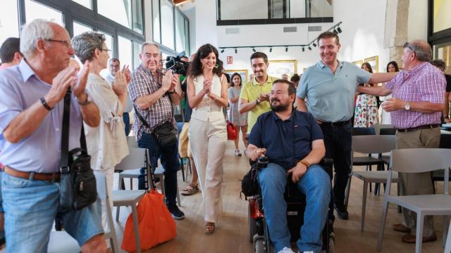 Juan Ramón Amores en un acto de campaña del PSOE este miércoles.