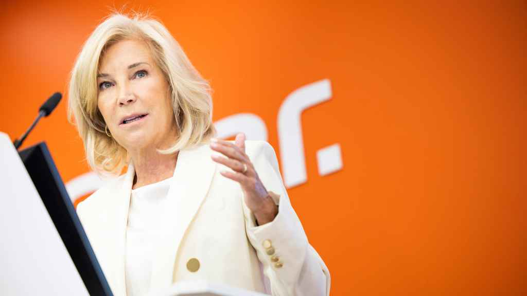 María Dolores Dancausa, consejera delegada de Bankinter, durante la rueda de prensa celebrada este jueves.