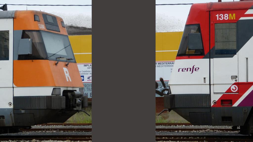 Trenes Rodalies. Imagen de archivo.