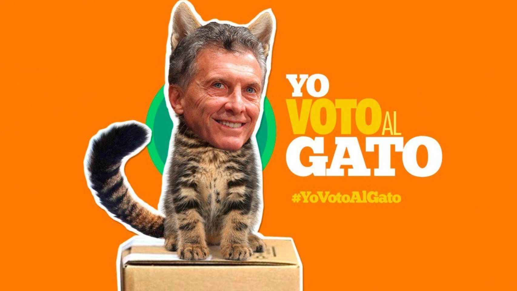 Uno de los carteles utilizados en Argentina en 2019 para pedir la reelección de Mauricio Macri.
