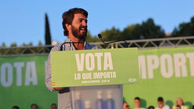 El vicepresidente de la Junta, Juan García-Gallardo, en un mitin de Vox