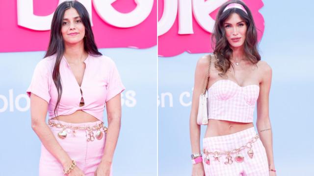 María García de Jaime y Marta López Álamo en el preestreno de 'Barbie'.