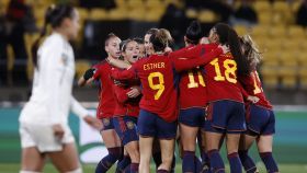 España celebra un gol ante Costa Rica en su debut en el Mundial femenino