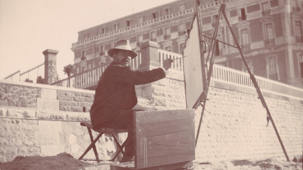 Joaquín Sorolla pintando en Biarritz, 1906. Fundación Museo Sorolla