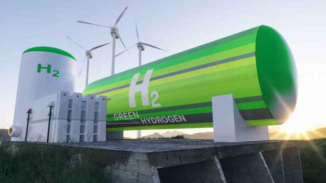 Imagen de archivo de una instalación de producción de energía renovable de hidrógeno verde.