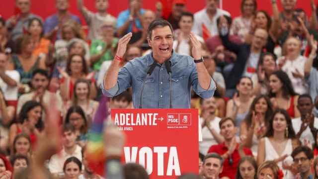 El presidente del Gobierno y candidato socialista, Pedro Sánchez,  en el cierre de la campaña del pasado 23-J.