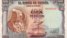 Billete de 100 pesetas con la Dama de Elche.