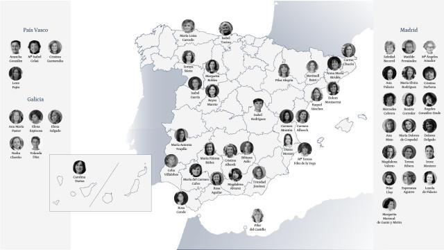 Mapa de las ministras de los gobiernos de la democracia.