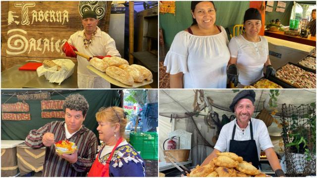 Algunos puestos de la Feria Medieval de A Coruña.