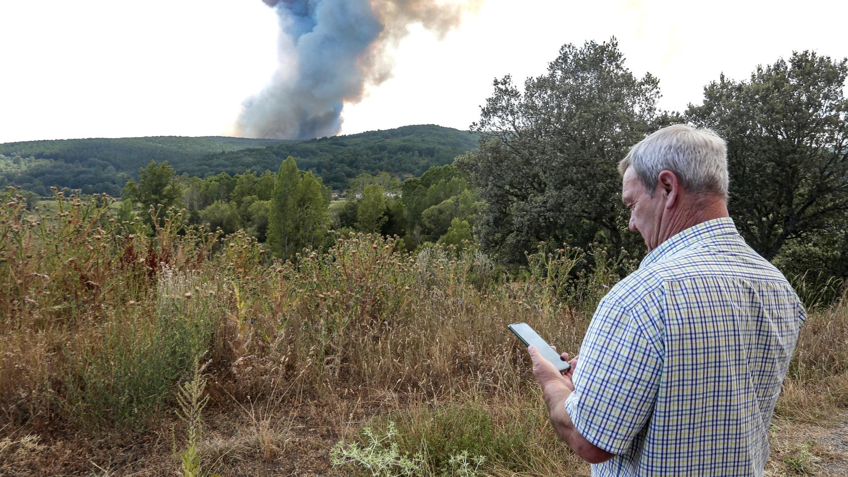 Imagen del fuego en la provincia de León