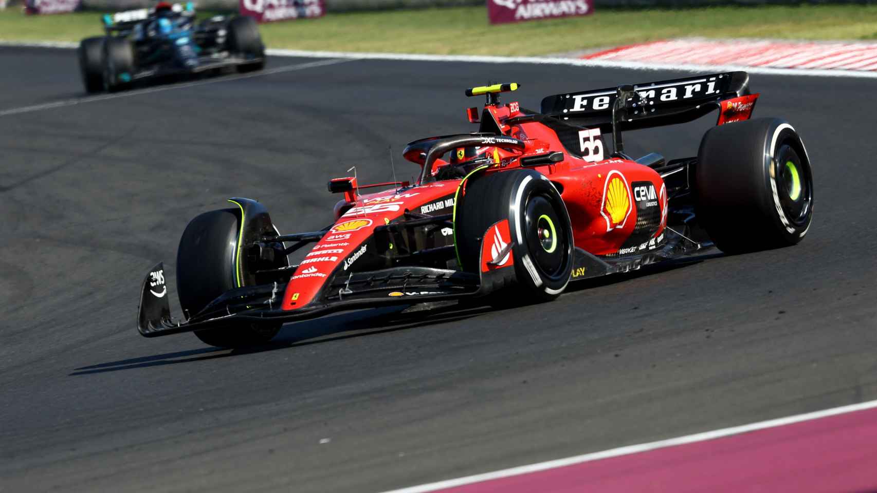 El Ferrari de Carlos Sainz Jr., en el Gran Premio de Hungría de la Fórmula 1 2023