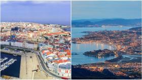 A Coruña y Vigo