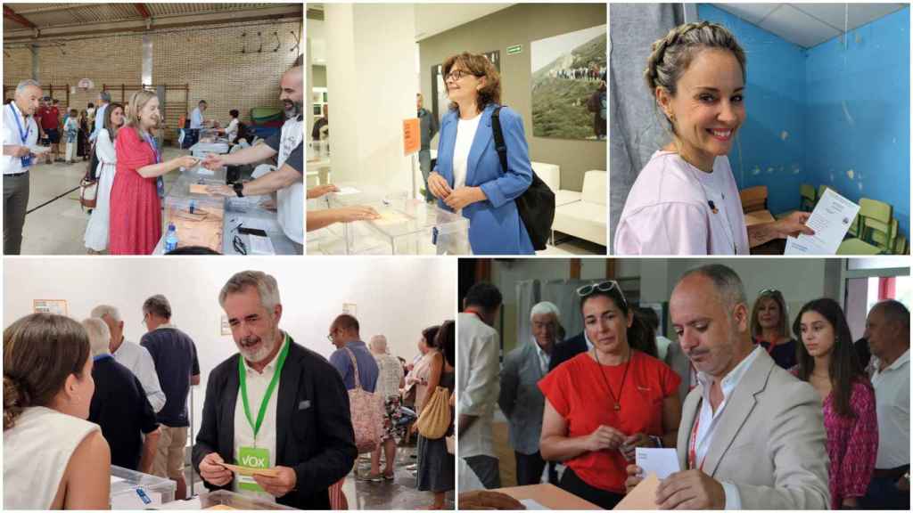 Los candidatos al Congreso ejerciendo hoy su derecho a voto.