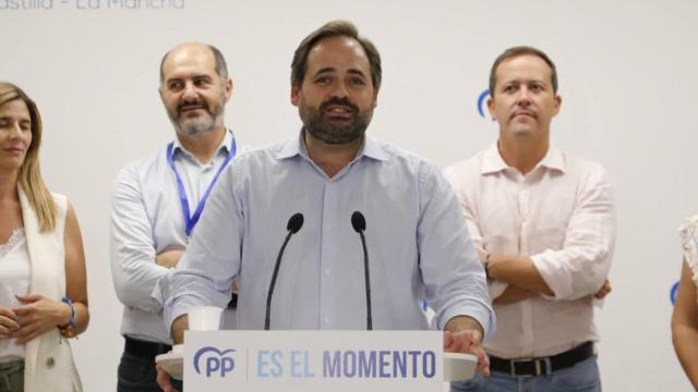 Paco Núñez durante su comparecencia en la noche electoral del 23-J