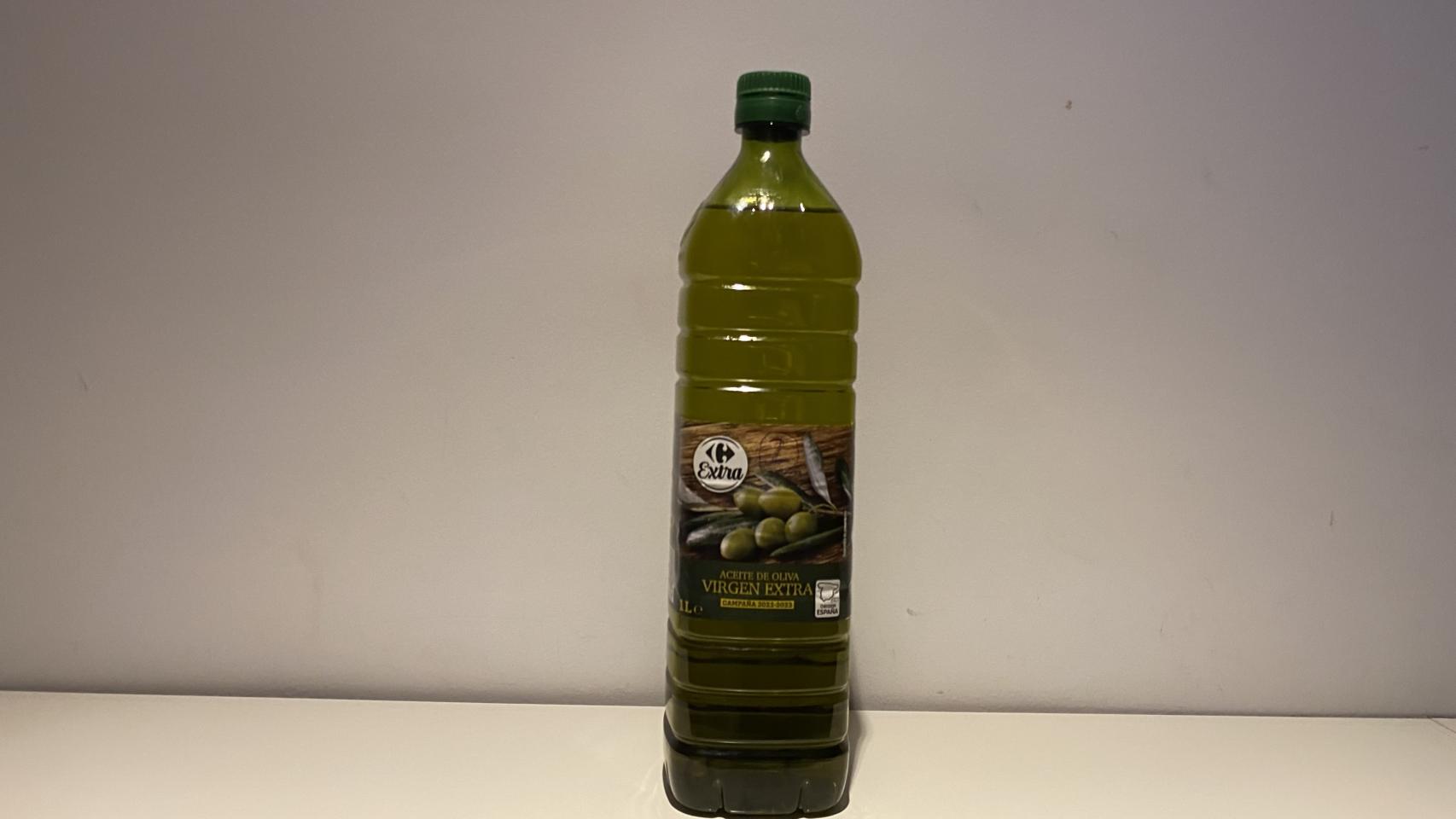 El aceite de oliva virgen extra de Carrefour.