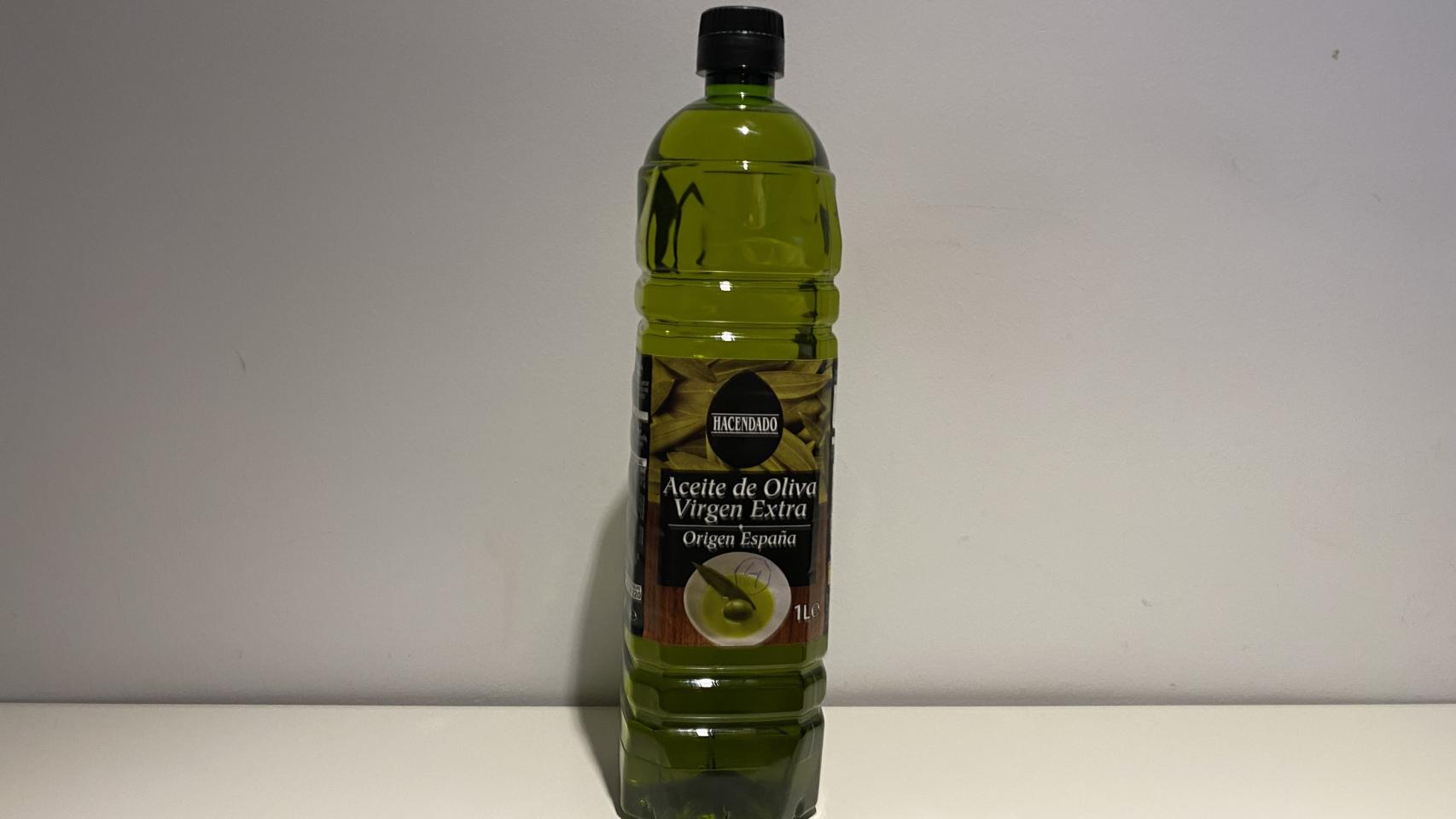 El aceite de oliva virgen extra de Hacendado, la marca blanca de Mercadona.