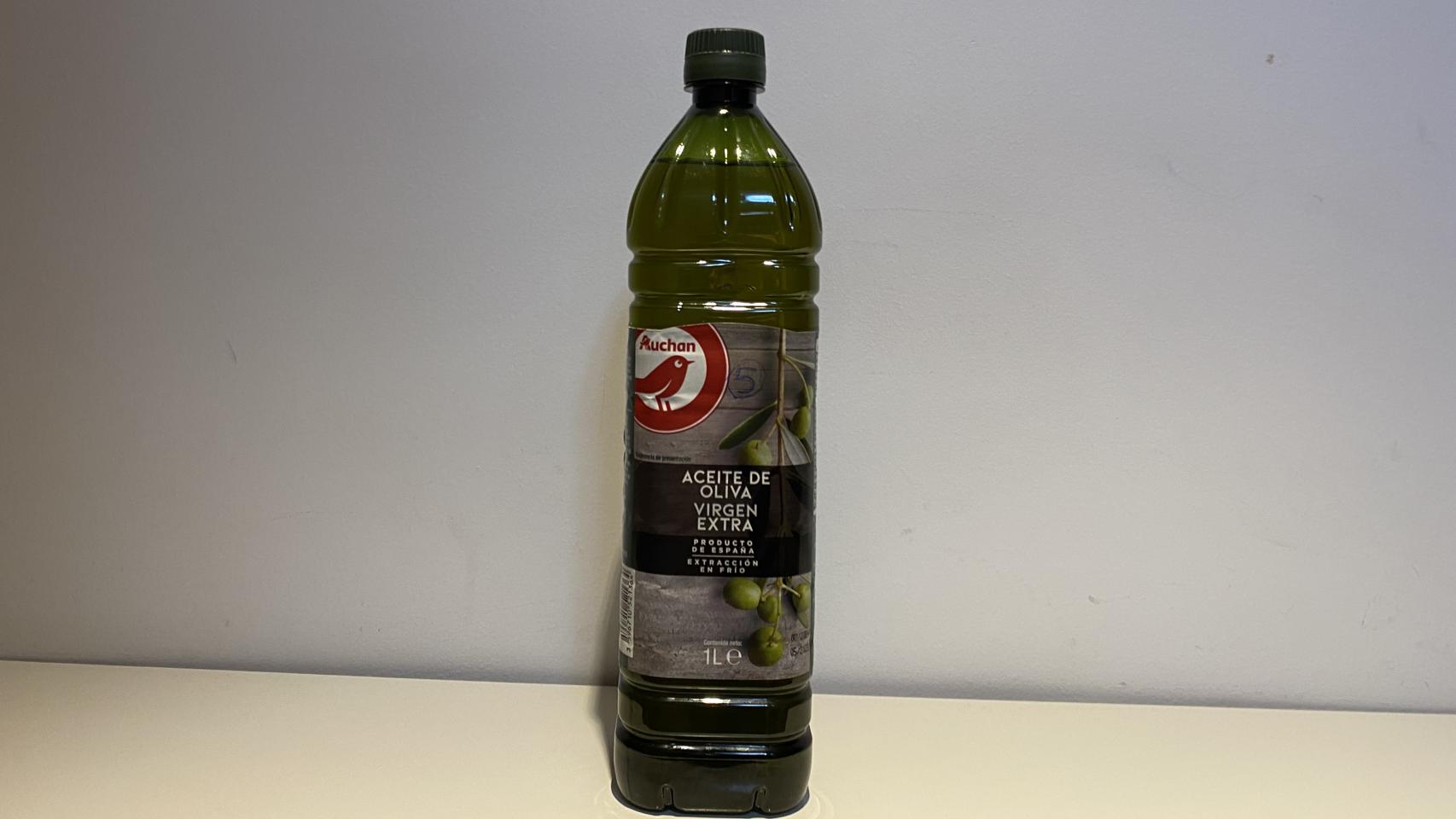 El aceite de oliva virgen extra de Auchan, la marca blanca de Alcampo.