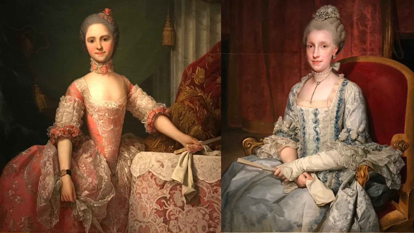 María Luisa de Parma, en 1765, y María Luisa de Borbón, en 1770 - Galería de Colecciones Reales (GCR).