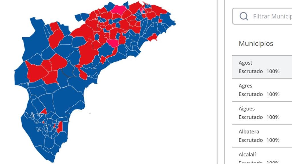 Resultados de la provincia de Alicante.