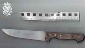 Imagen del cuchillo usado por el detenido en Aranda de Duero
