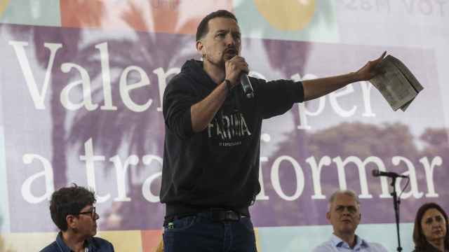 Pablo Iglesias, durante un acto de cierre de campaña de Unides Podem-Esquerra Unida en mayo de este año.