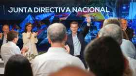 Alberto Núñez Feijóo, líder del PP, este lunes en la Junta Directiva Nacional de su partido.