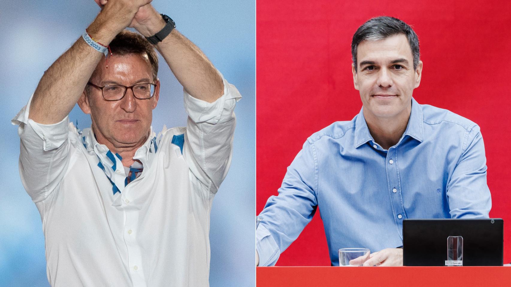 Tanto Alberto Núñez Feijóo como Pedro Sánchez aspiran a liderar la formación de Gobierno tras las elecciones del 23J.