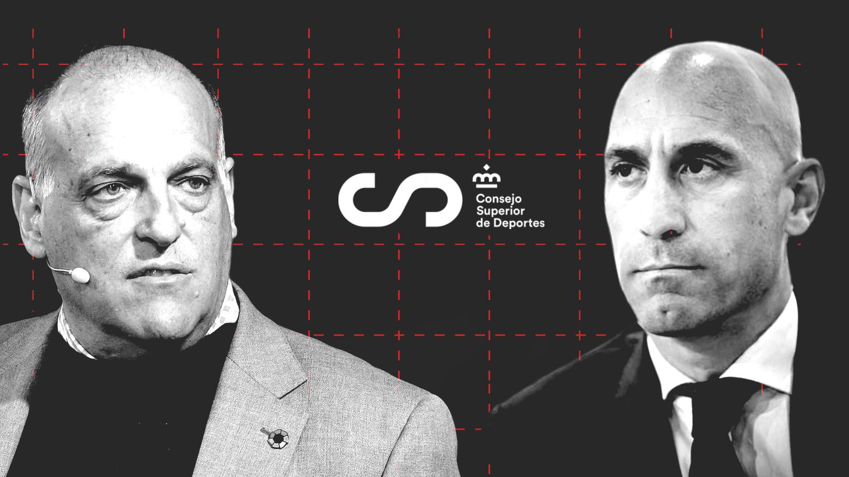 Javier Tebas y Luis Rubiales, en un fotomontaje