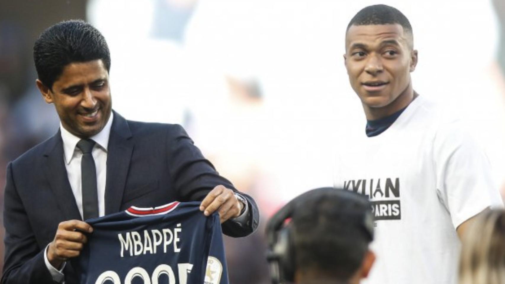 Nasser Al-Khelaïfi y Kylian Mbappé