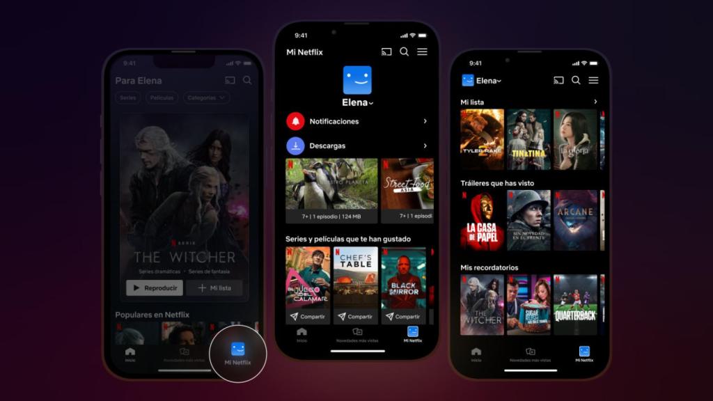 Netflix presenta una nueva función llamada 'Mi Netflix', que sustituirá la pestaña Descargas