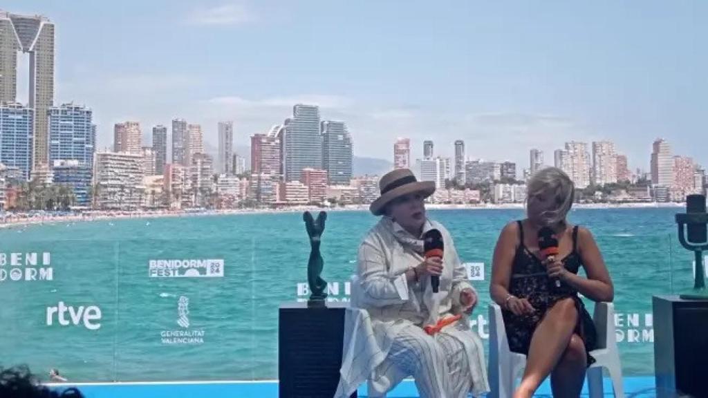 Massiel en la rueda de prensa en el Benidorm Fest 2024.