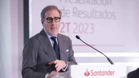 Héctor Grisi, consejero delegado de Santander, durante la presentación de resultados del primer semestre de 2023.