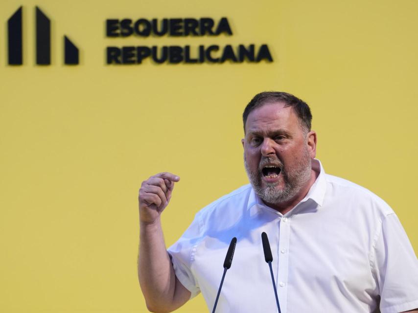 Oriol Junqueras en un mitin de ERC.