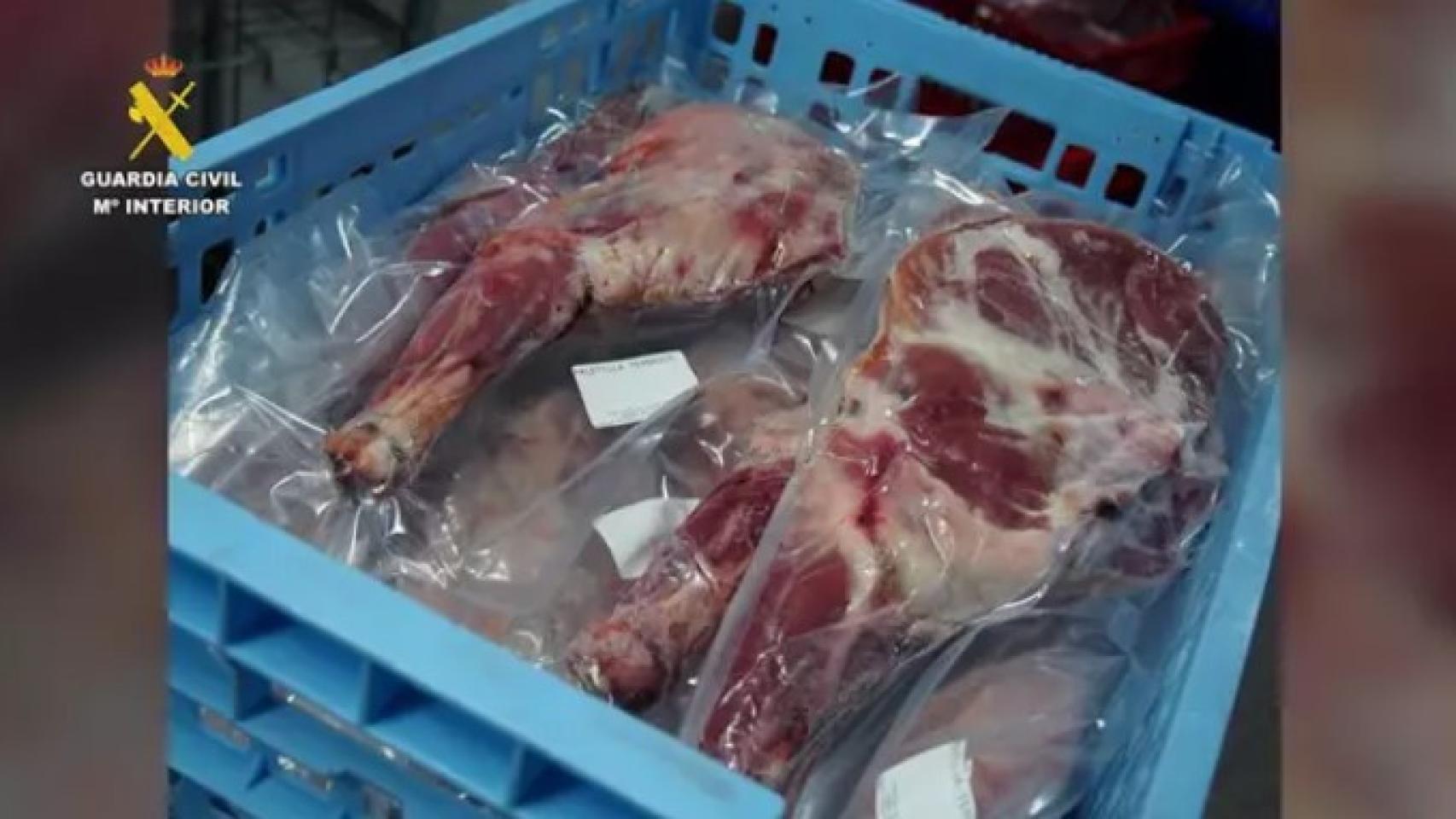 Carne intervenida en la operación 'Potacar'. Guardia Civil.