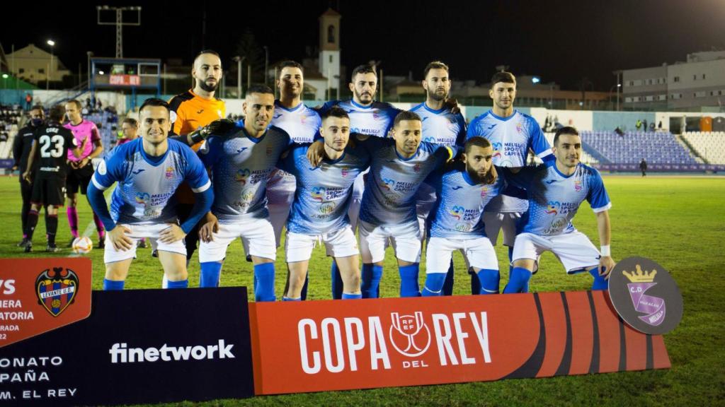 El CD Huracán Melilla, durante la Copa del Rey 2021