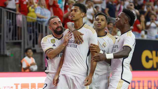 Bellingham celebra su primer gol con el Real Madrid