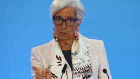 La presidenta del BCE, Christine Lagarde, durante una rueda de prensa en Fráncfort.